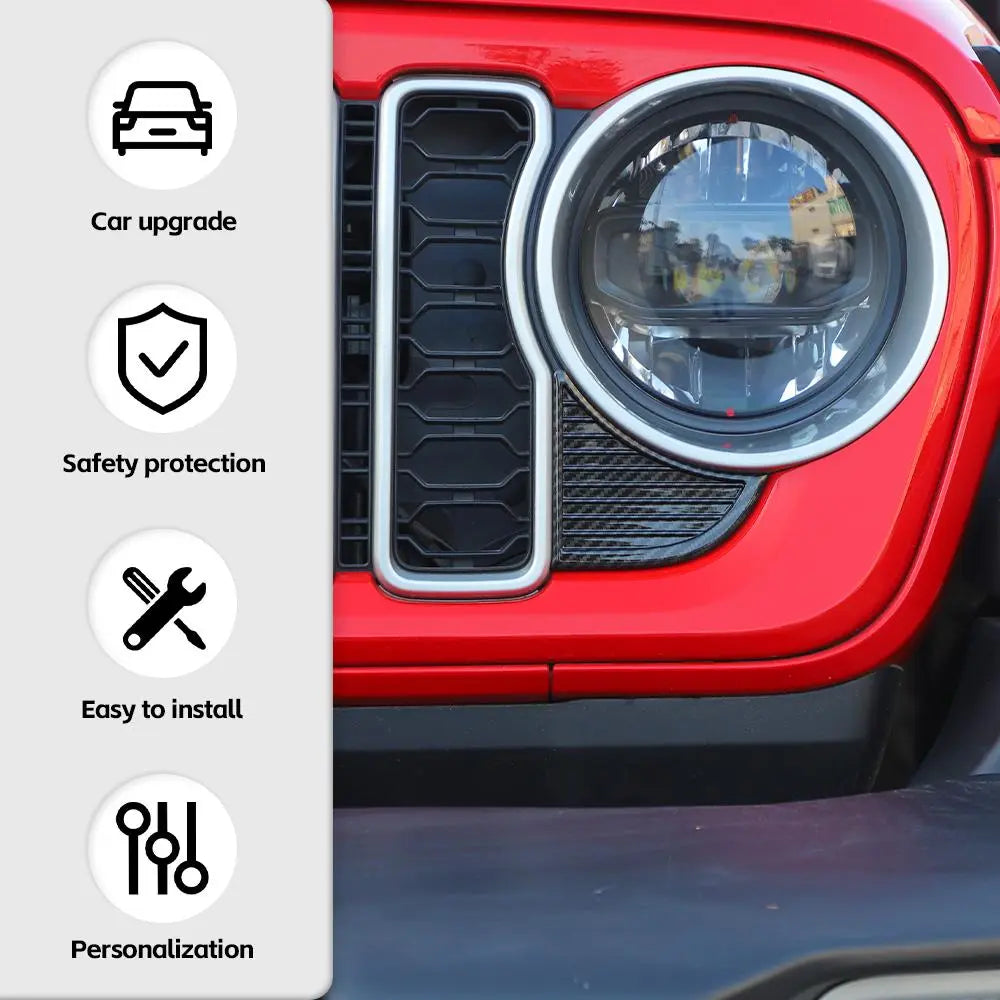 For 2024+ Jeep Wrangler JL/Gladiator JT Side Triangle Grill Trim Covers