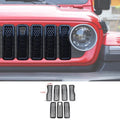 For 2024+ Jeep Wrangler JL/Gladiator JT Upgrade Front Honeycomb Mesh Grille with Camera Inserts Trim