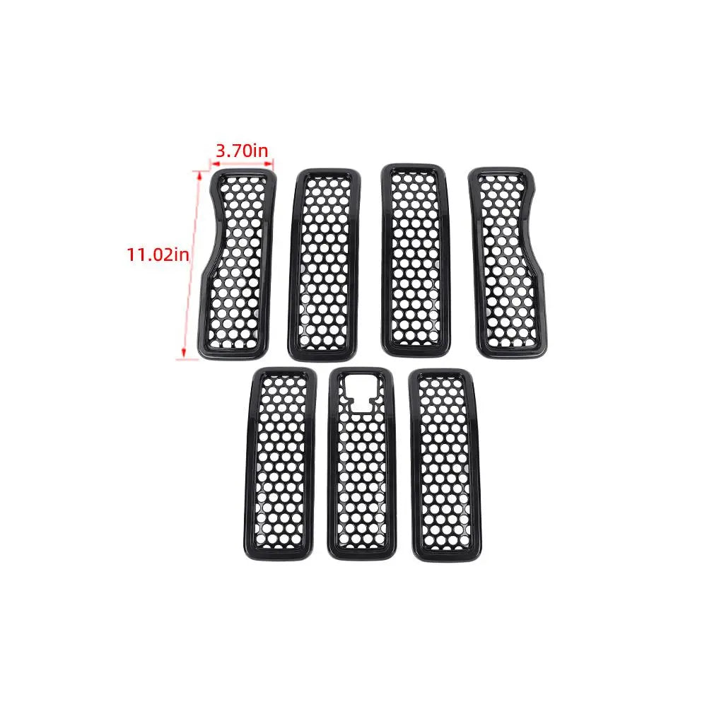 For 2024+ Jeep Wrangler JL/Gladiator JT Upgrade Front Honeycomb Mesh Grille with Camera Inserts Trim