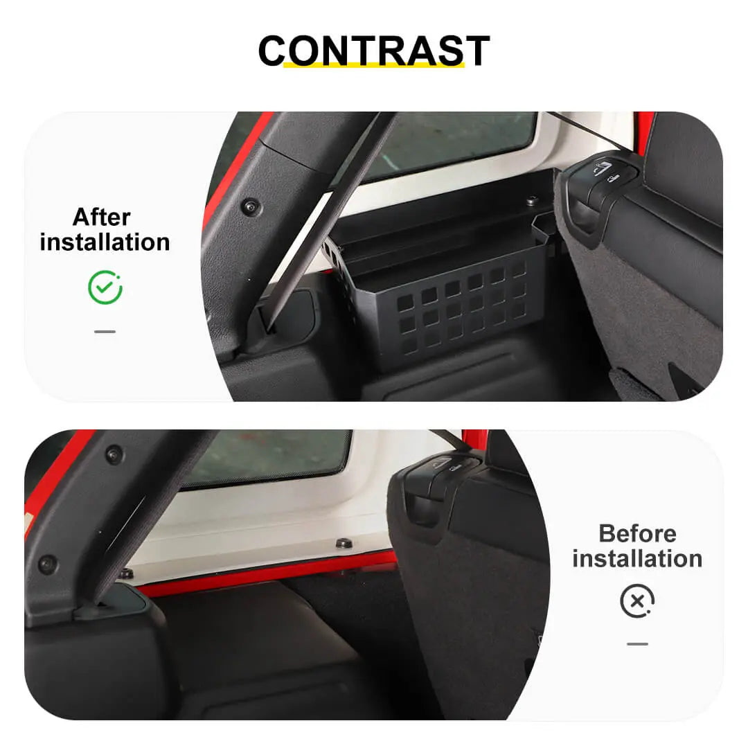 For 2024+ Jeep Wrangler JL Rear Trunk Side Cargo Holder Storage Organizer Box