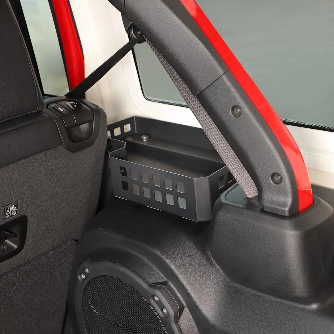 For 2024+ Jeep Wrangler JL Rear Trunk Side Cargo Holder Storage Organizer Box