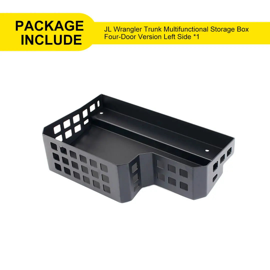 For 2024+ Jeep Wrangler JL Rear Trunk Side Cargo Holder Storage Organizer Box