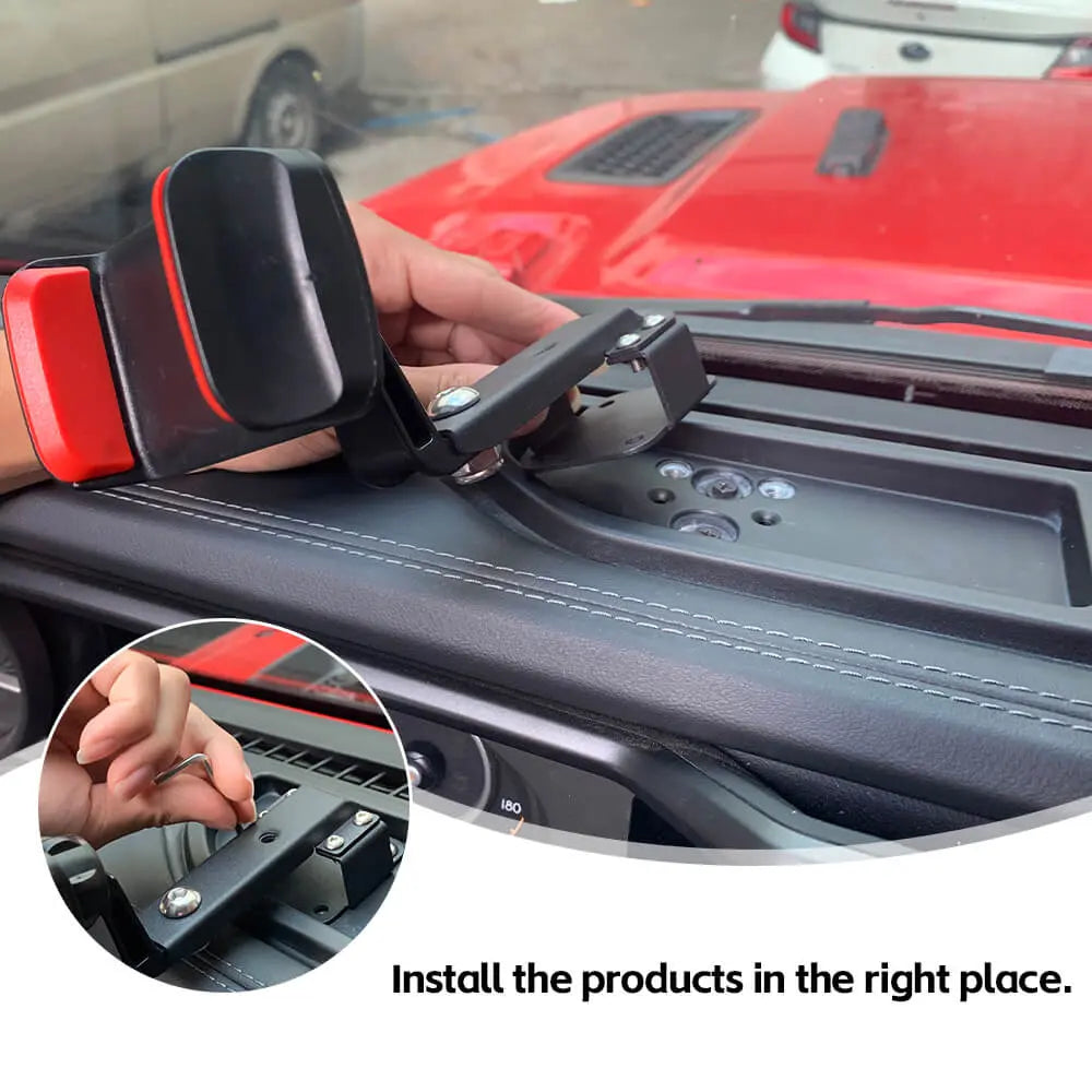 For 2024+ Jeep Wrangler JL & Gladiator JT Car Center Console Cell Phone Holder Stand