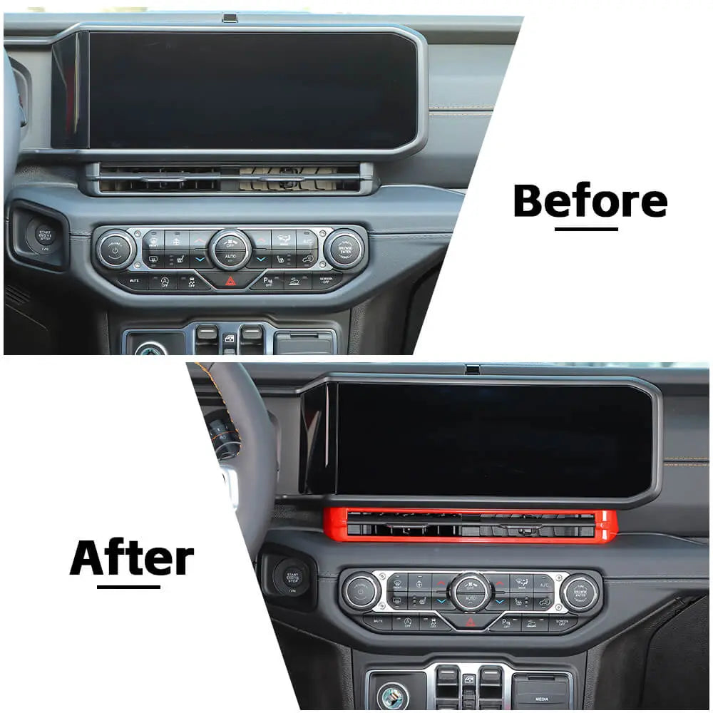 For 2024+ Jeep Wrangler JL & Gladiator JT Center Air Vent Bezel Trim – Dashboard Interior Accent