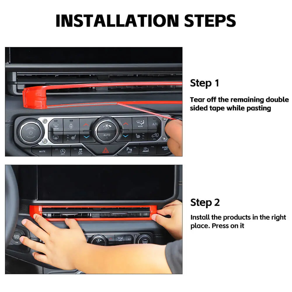 For 2024+ Jeep Wrangler JL & Gladiator JT Center Air Vent Bezel Trim – Dashboard Interior Accent