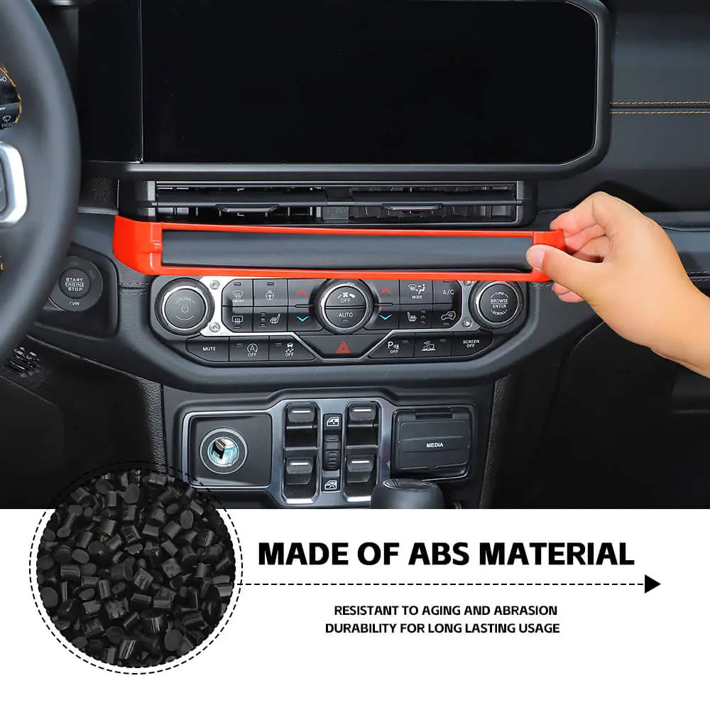 For 2024+ Jeep Wrangler JL & Gladiator JT Center Air Vent Bezel Trim – Dashboard Interior Accent