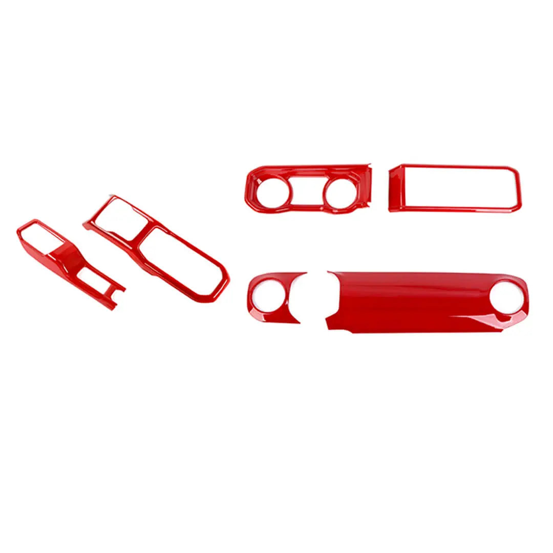 For 2024+ Jeep Wrangler JL & Gladiator JT Center Console Dashboard Gear Shift Bezel Trim Cover Kit (6 pcs)