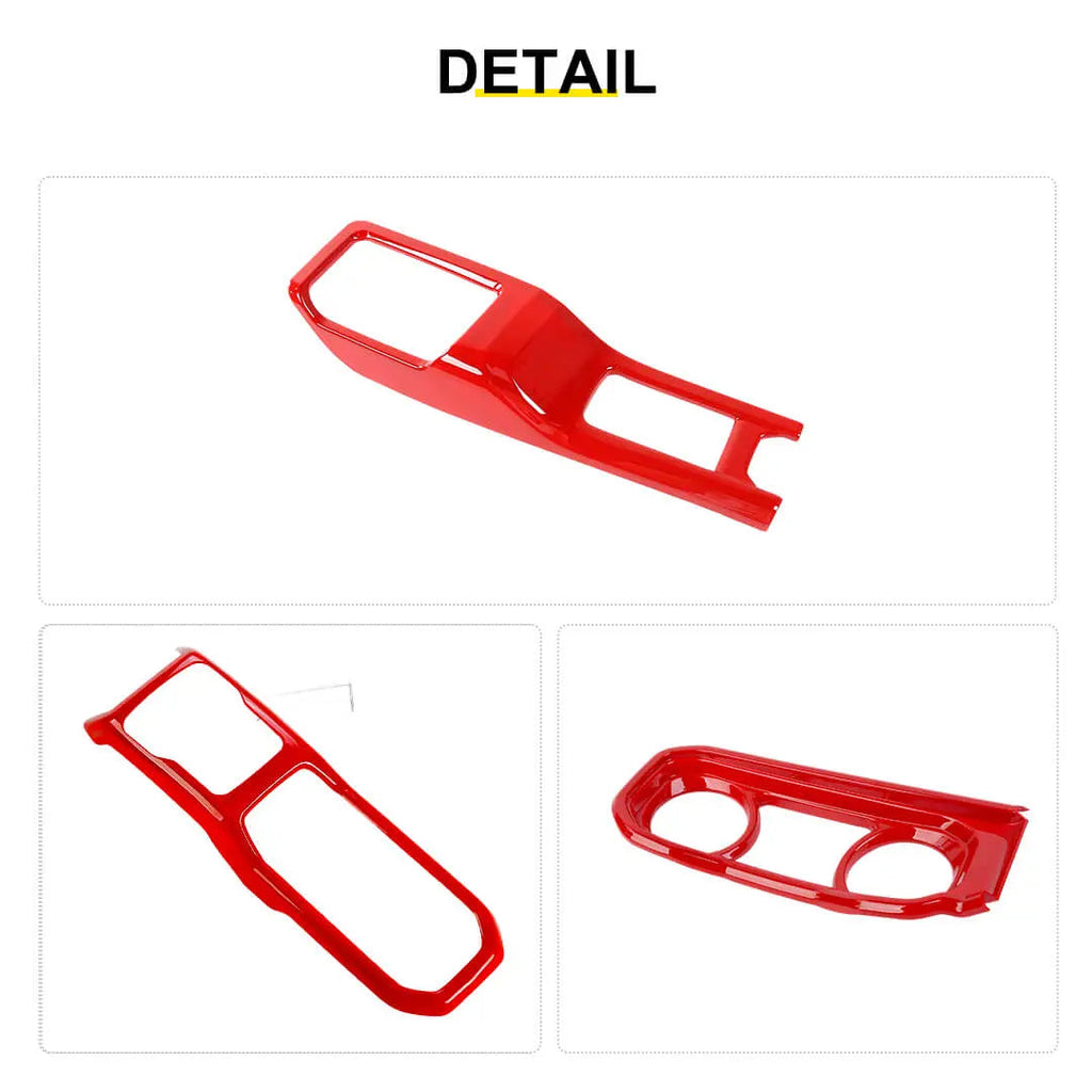 For 2024+ Jeep Wrangler JL & Gladiator JT Center Console Dashboard Gear Shift Bezel Trim Cover Kit (6 pcs)
