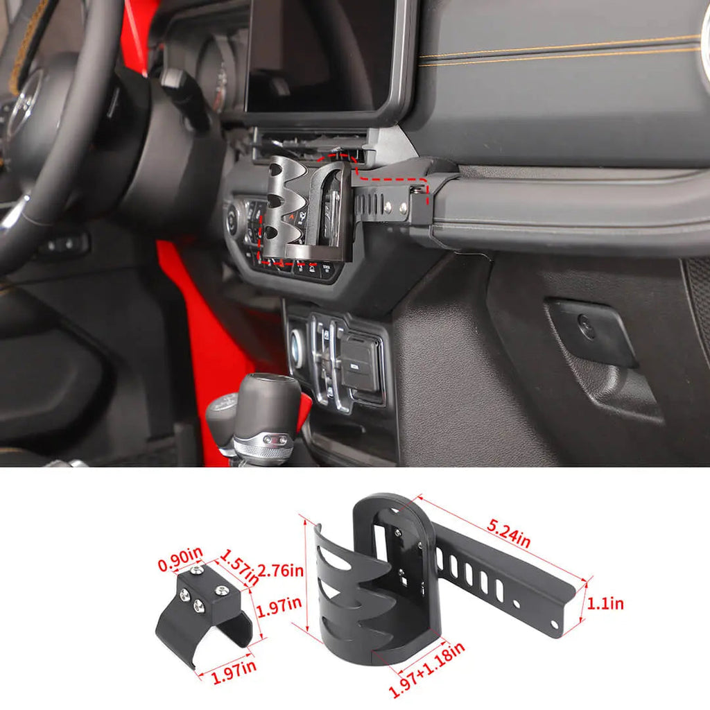 For 2024+ Jeep Wrangler JL & Gladiator JT Co-pilot Handlebar Water Cup Holder Mount Bracker