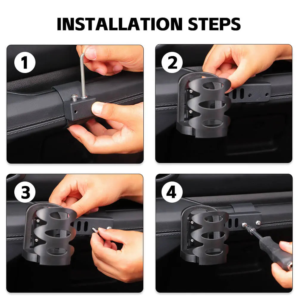 For 2024+ Jeep Wrangler JL & Gladiator JT Co-pilot Handlebar Water Cup Holder Mount Bracker