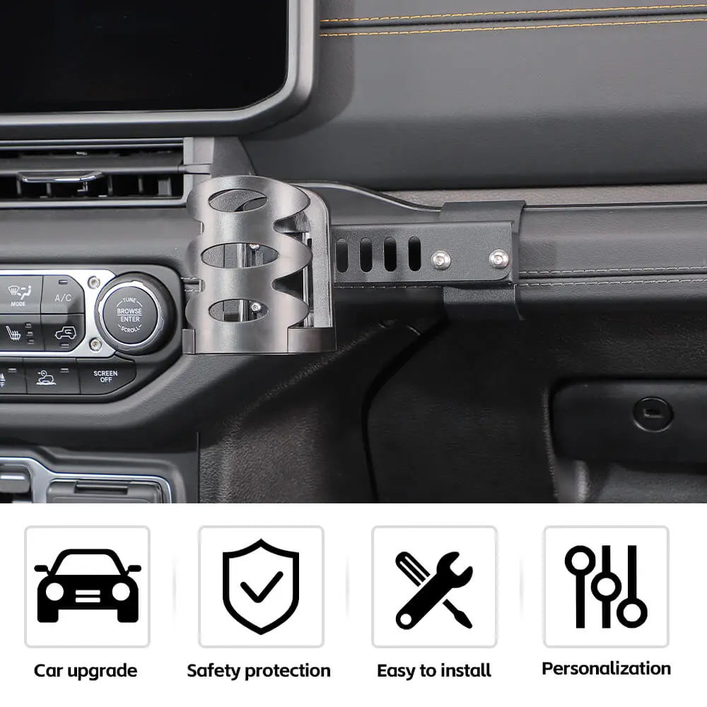 For 2024+ Jeep Wrangler JL & Gladiator JT Co-pilot Handlebar Water Cup Holder Mount Bracker
