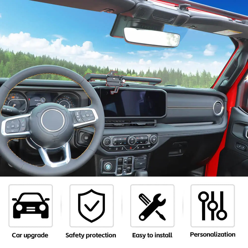 For 2024+ Jeep Wrangler JL & Gladiator JT Dashboard Mobile Phone Holder Rod Bracket