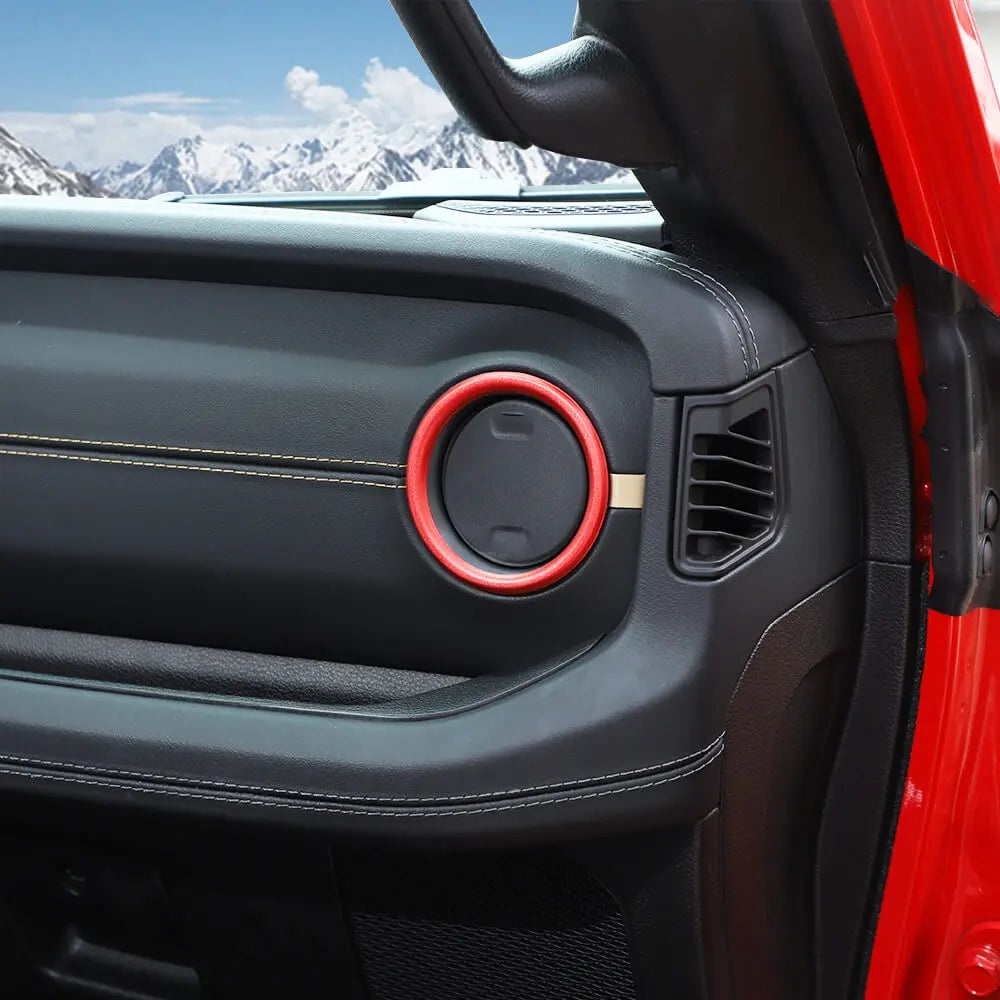 For 2024+ Jeep Wrangler JL & Gladiator JT Dashboard Panel Air Conditioning Vent Trim Ring 2PCS Aluminum Alloy