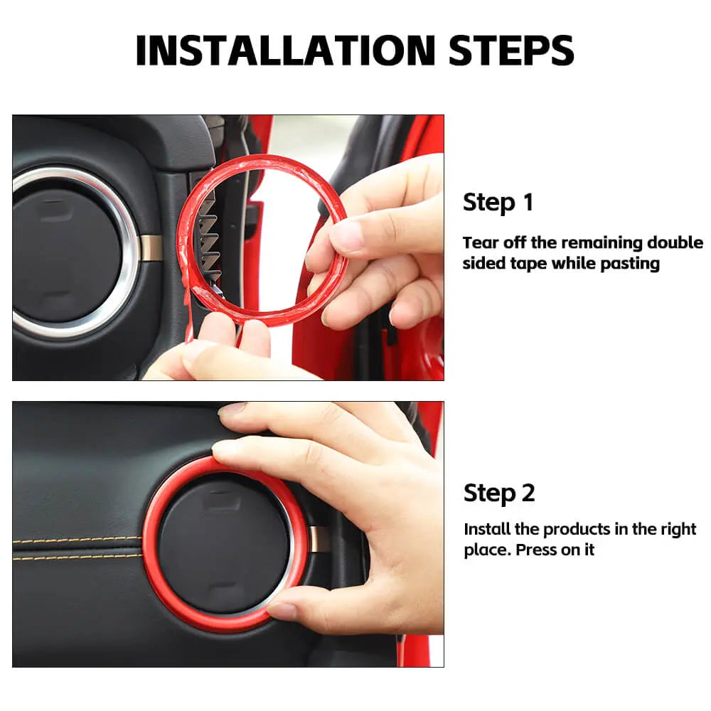 For 2024+ Jeep Wrangler JL & Gladiator JT Dashboard Panel Air Conditioning Vent Trim Ring 2PCS Aluminum Alloy