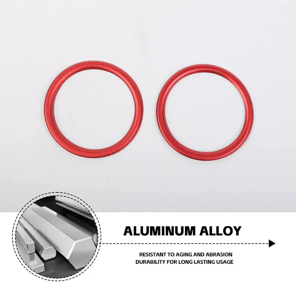 For 2024+ Jeep Wrangler JL & Gladiator JT Dashboard Panel Air Conditioning Vent Trim Ring 2PCS Aluminum Alloy