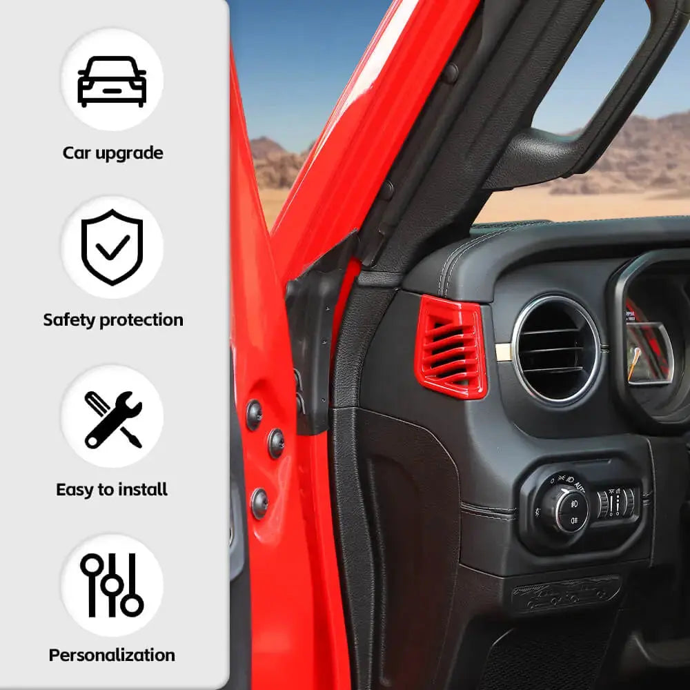 For 2024+ Jeep Wrangler JL & Gladiator JT Dashboard Panel Both Side Air Vent Outlet Cover Trim