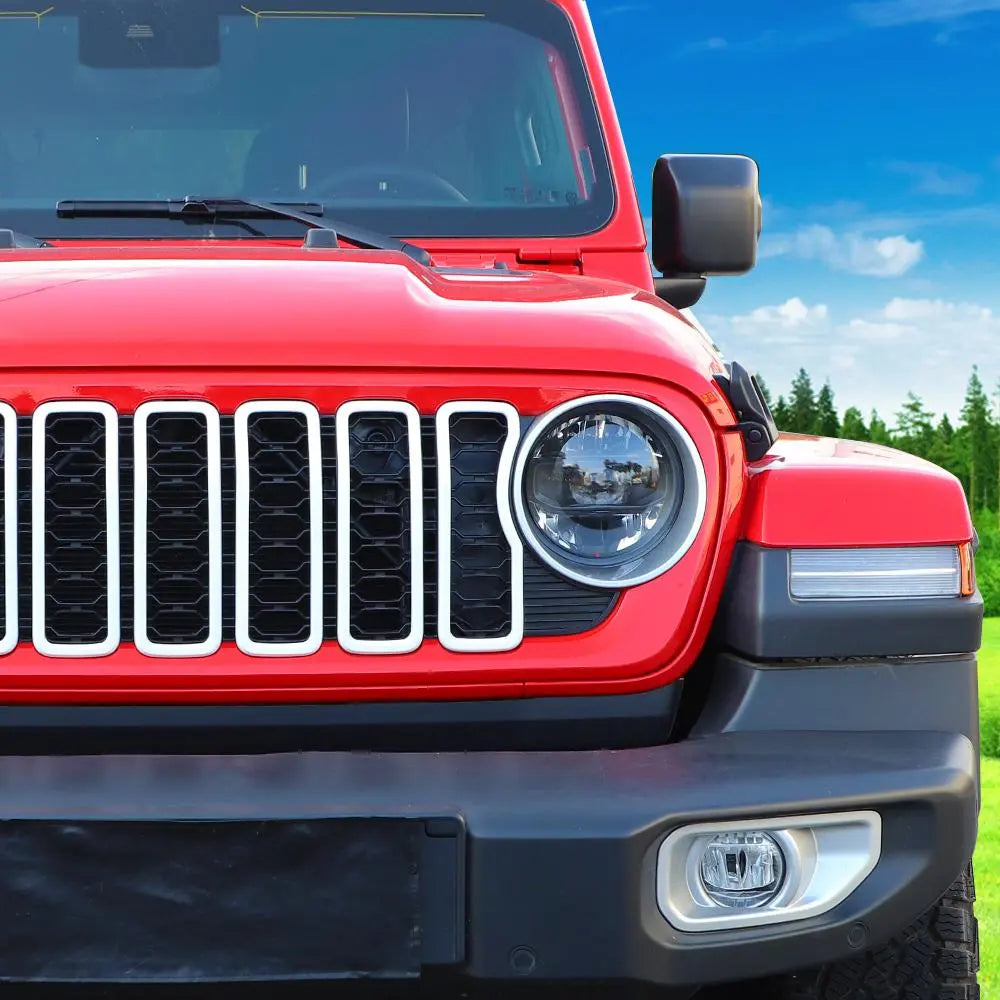 For 2024+ Jeep Wrangler JL & Gladiator JT Front Grille Inserts Frame Ring Trim Cover