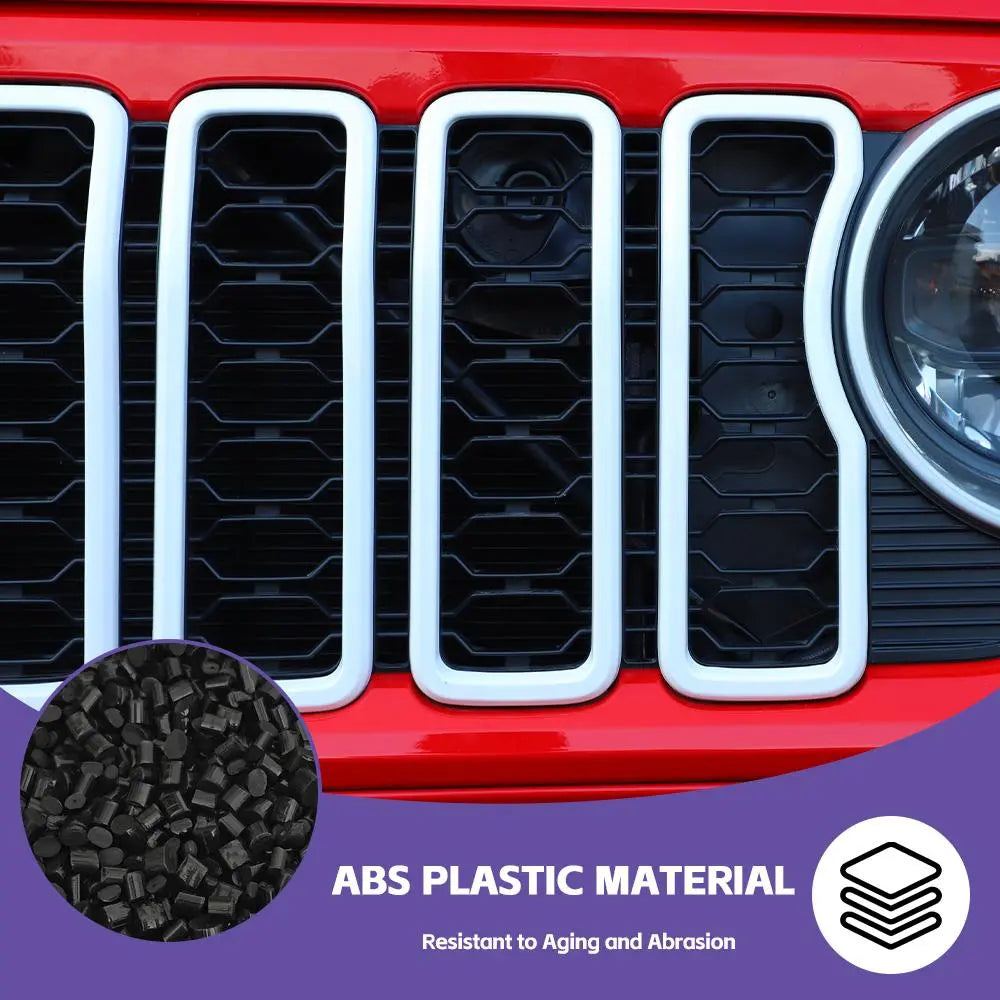For 2024+ Jeep Wrangler JL & Gladiator JT Front Grille Inserts Frame Ring Trim Cover