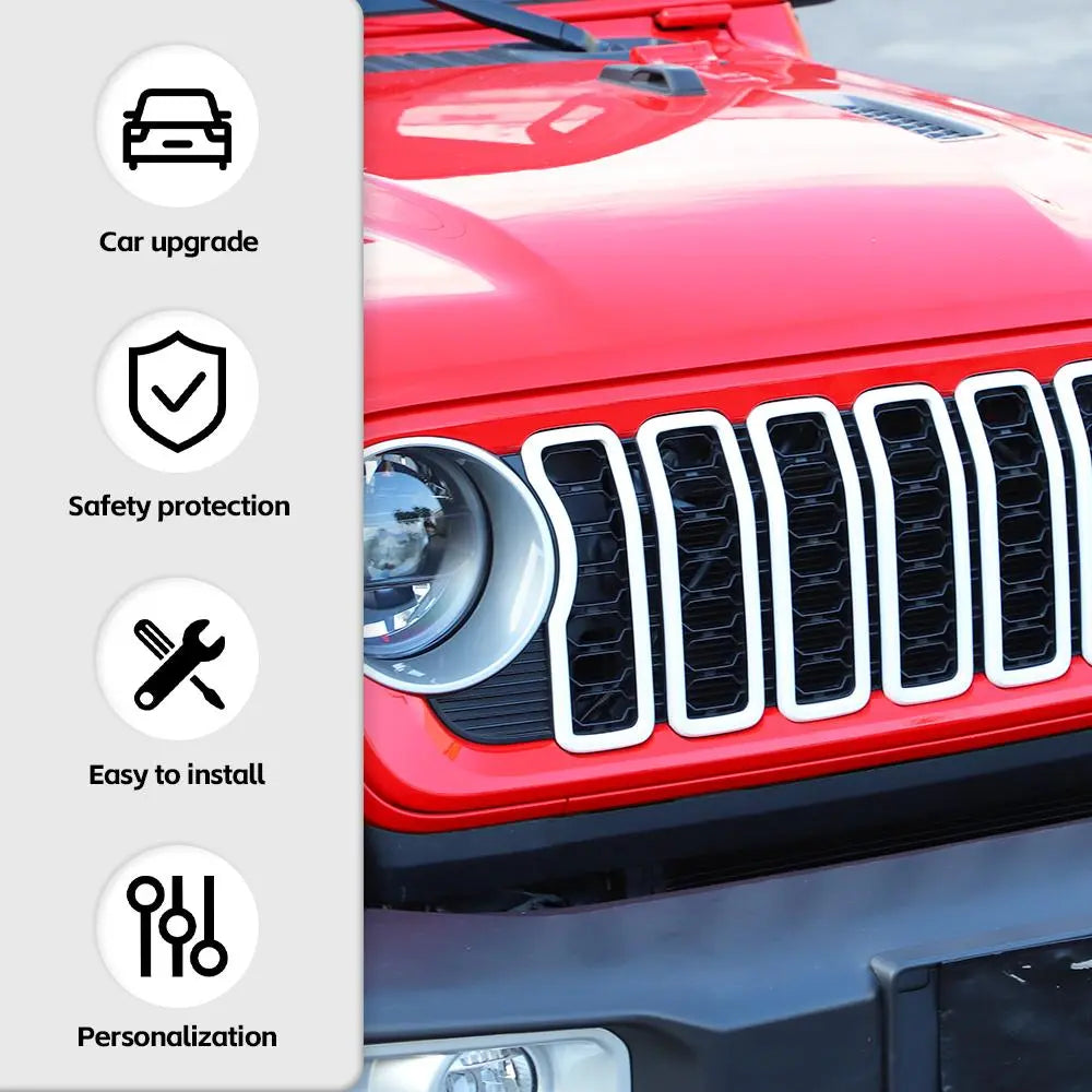 For 2024+ Jeep Wrangler JL & Gladiator JT Front Grille Inserts Frame Ring Trim Cover