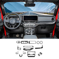 For 2024+ Jeep Wrangler JL & Gladiator JT Interior Center Console Cover Trim Kit (15 pcs)