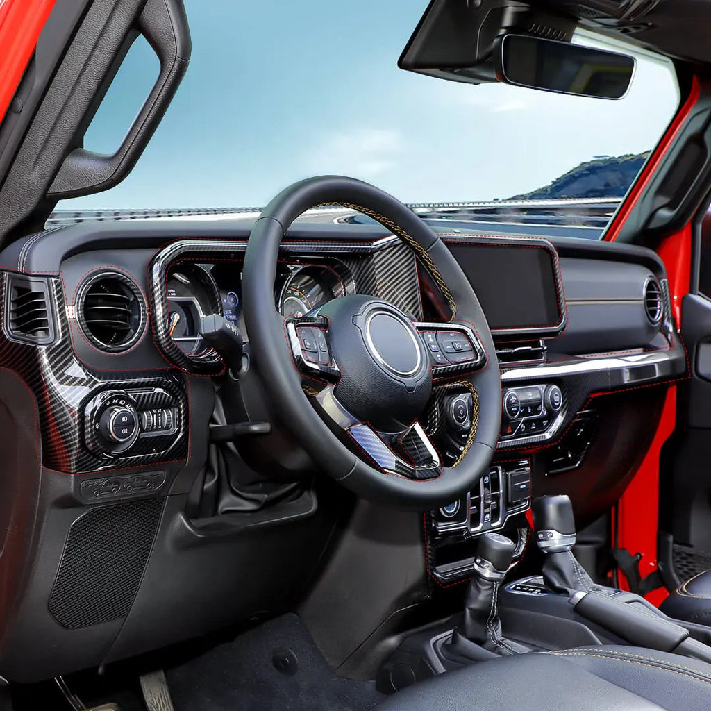 For 2024+ Jeep Wrangler JL & Gladiator JT Interior Center Console Cover Trim Kit (15 pcs)