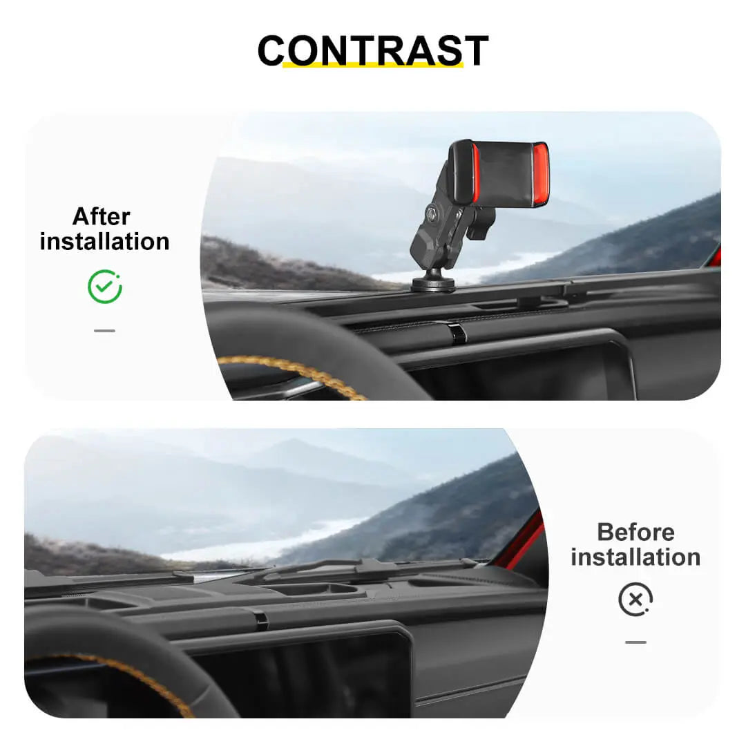 For 2024+ Jeep Wrangler JL & Gladiator JT Interior Center Console Dashboard Rail Expansion Phone Holder Mount