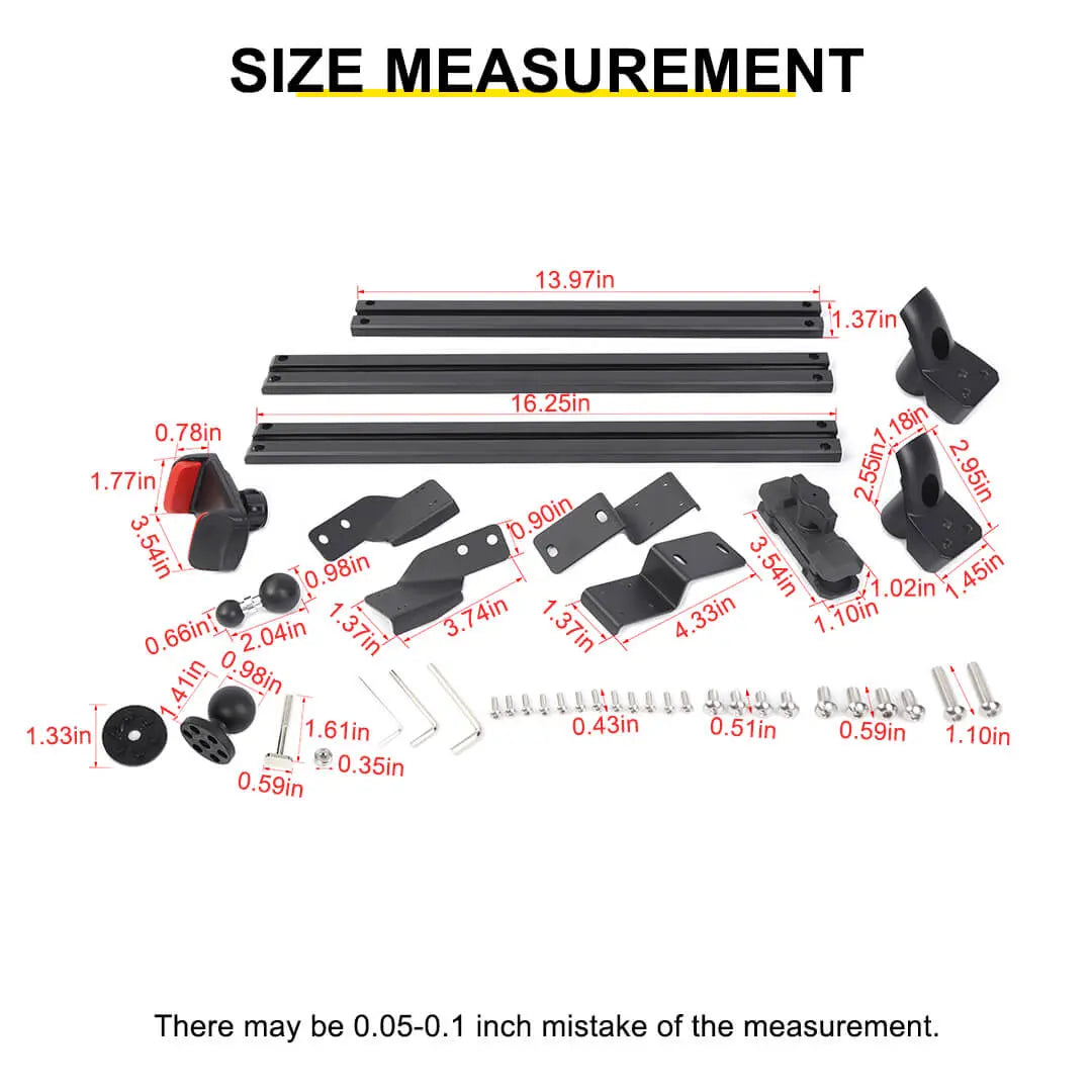 For 2024+ Jeep Wrangler JL & Gladiator JT Interior Center Console Dashboard Rail Expansion Phone Holder Mount