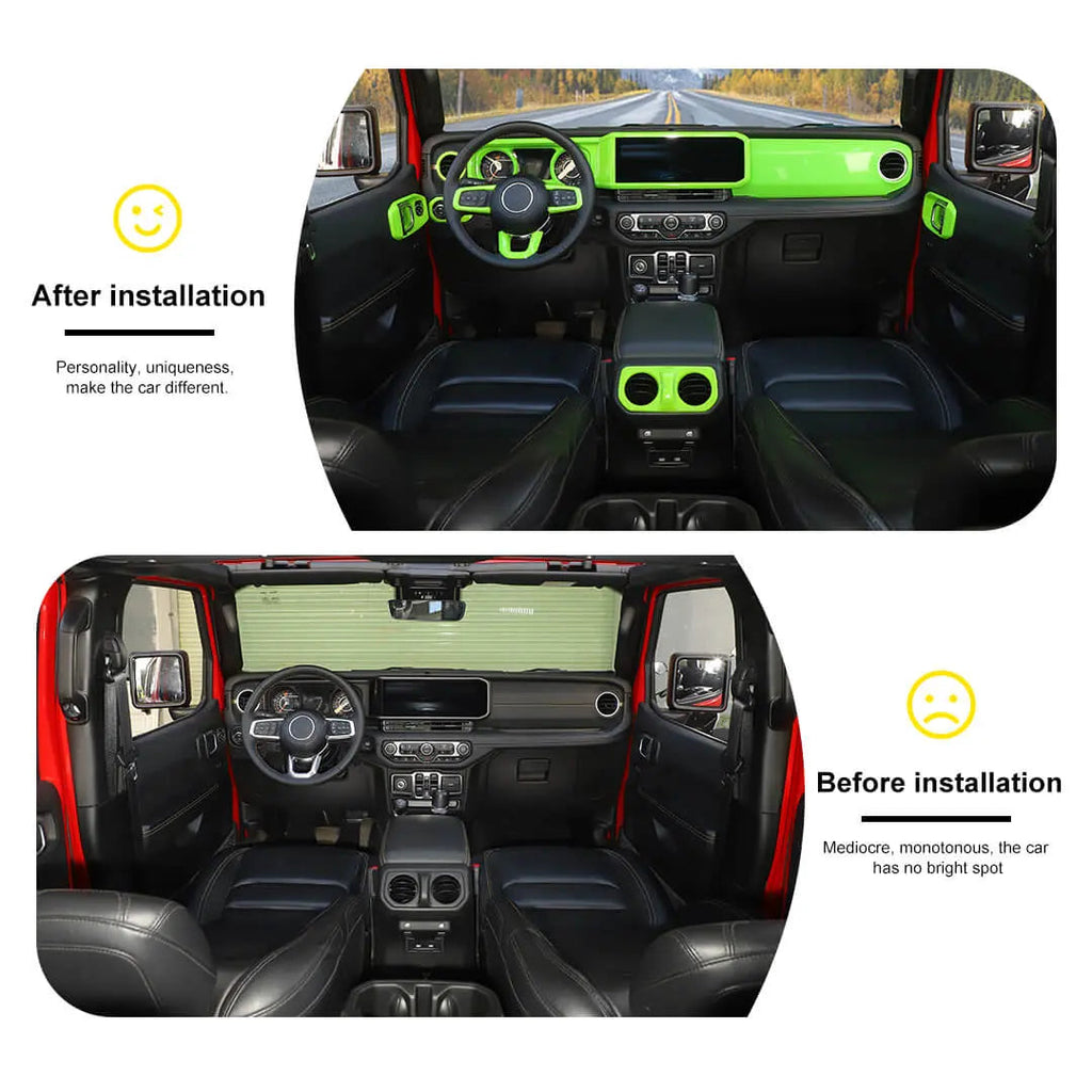 For 2024+ Jeep Wrangler JL & Gladiator JT Interior Center Console Full Set Trim Cover Kit (18 pcs)