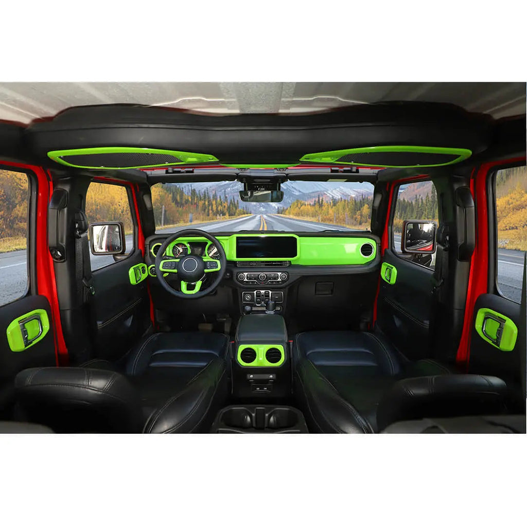 For 2024+ Jeep Wrangler JL & Gladiator JT Interior Center Console Full Set Trim Cover Kit (18 pcs)