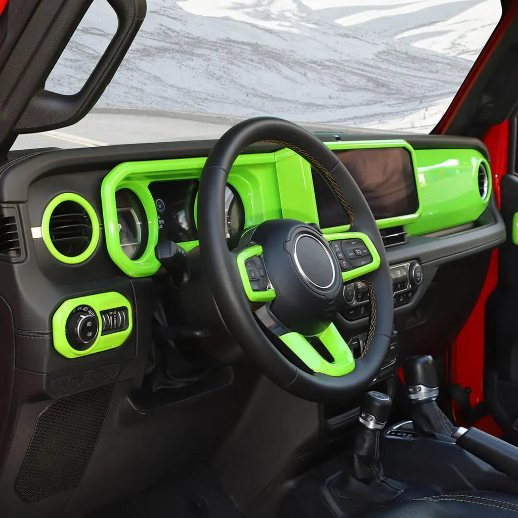 For 2024+ Jeep Wrangler JL & Gladiator JT Interior Center Console Full Set Trim Cover Kit (18 pcs)