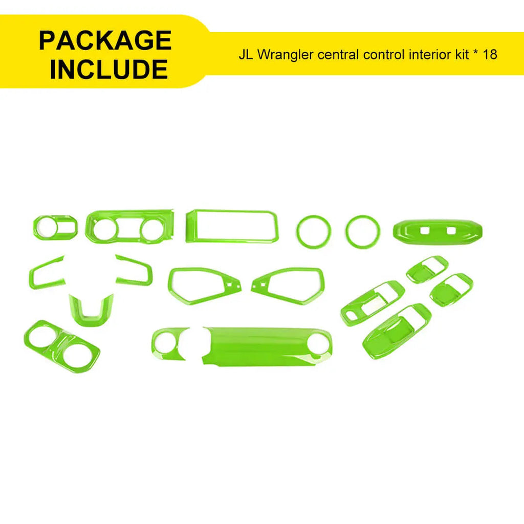 For 2024+ Jeep Wrangler JL & Gladiator JT Interior Center Console Full Set Trim Cover Kit (18 pcs)