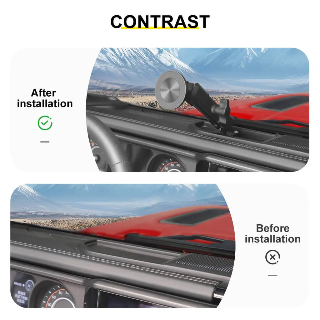 For 2024+ Jeep Wrangler JL & Gladiator JT Interior Center Console Phone Mount Magnetic Phone Holder