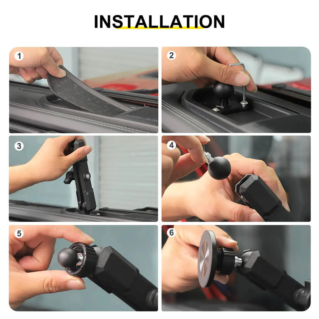 For 2024+ Jeep Wrangler JL & Gladiator JT Interior Center Console Phone Mount Magnetic Phone Holder