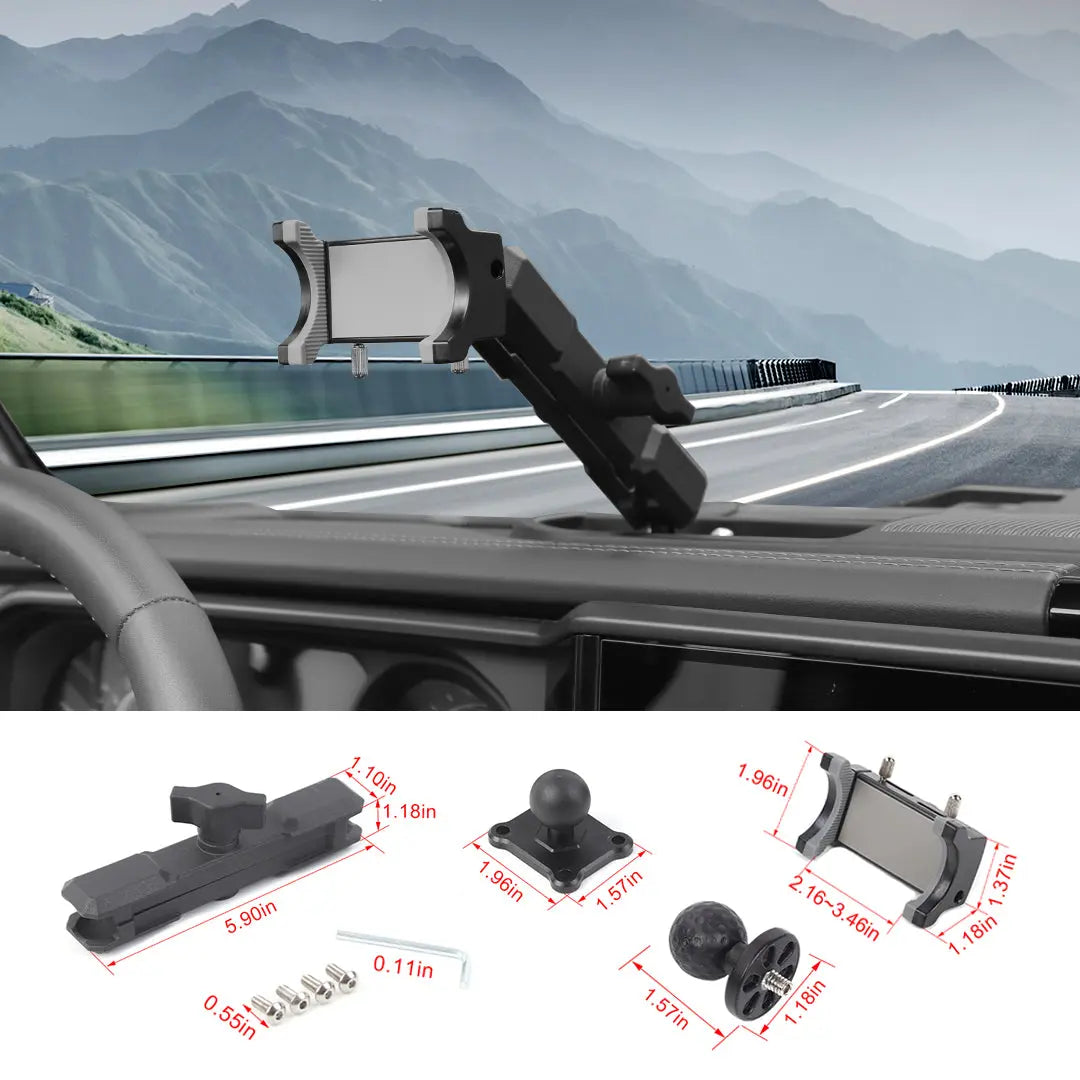 For 2024+ Jeep Wrangler JL & Gladiator JT Interior Metal Center Console Phone Holder Mount Bracket