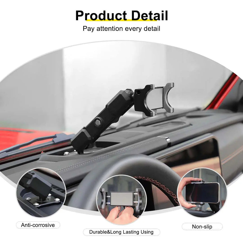 For 2024+ Jeep Wrangler JL & Gladiator JT Interior Metal Center Console Phone Holder Mount Bracket
