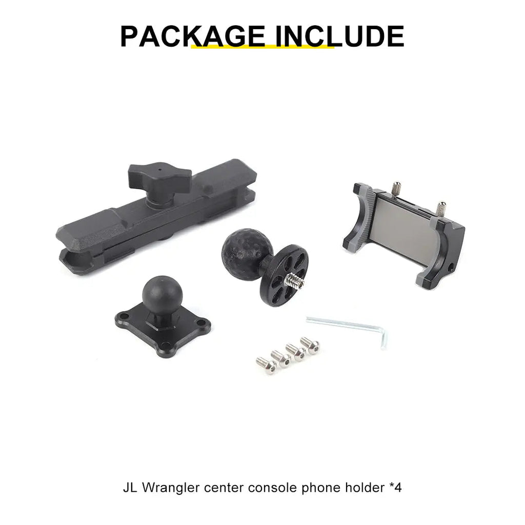 For 2024+ Jeep Wrangler JL & Gladiator JT Interior Metal Center Console Phone Holder Mount Bracket