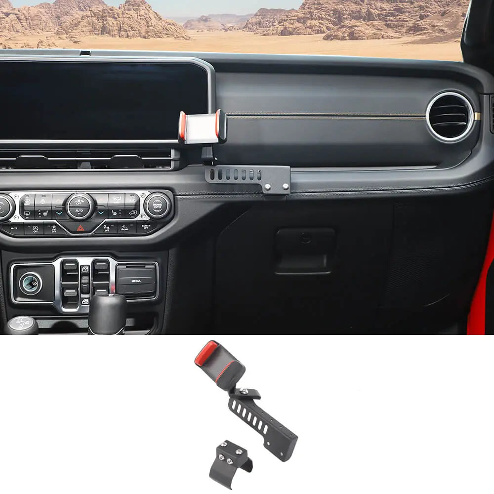 For 2024+ Jeep Wrangler JL & Gladiator JT Iron Co-pilot Handle Cell Phone Holder Stand