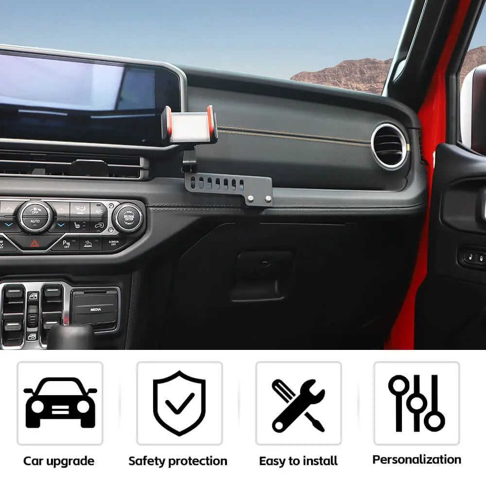For 2024+ Jeep Wrangler JL & Gladiator JT Iron Co-pilot Handle Cell Phone Holder Stand