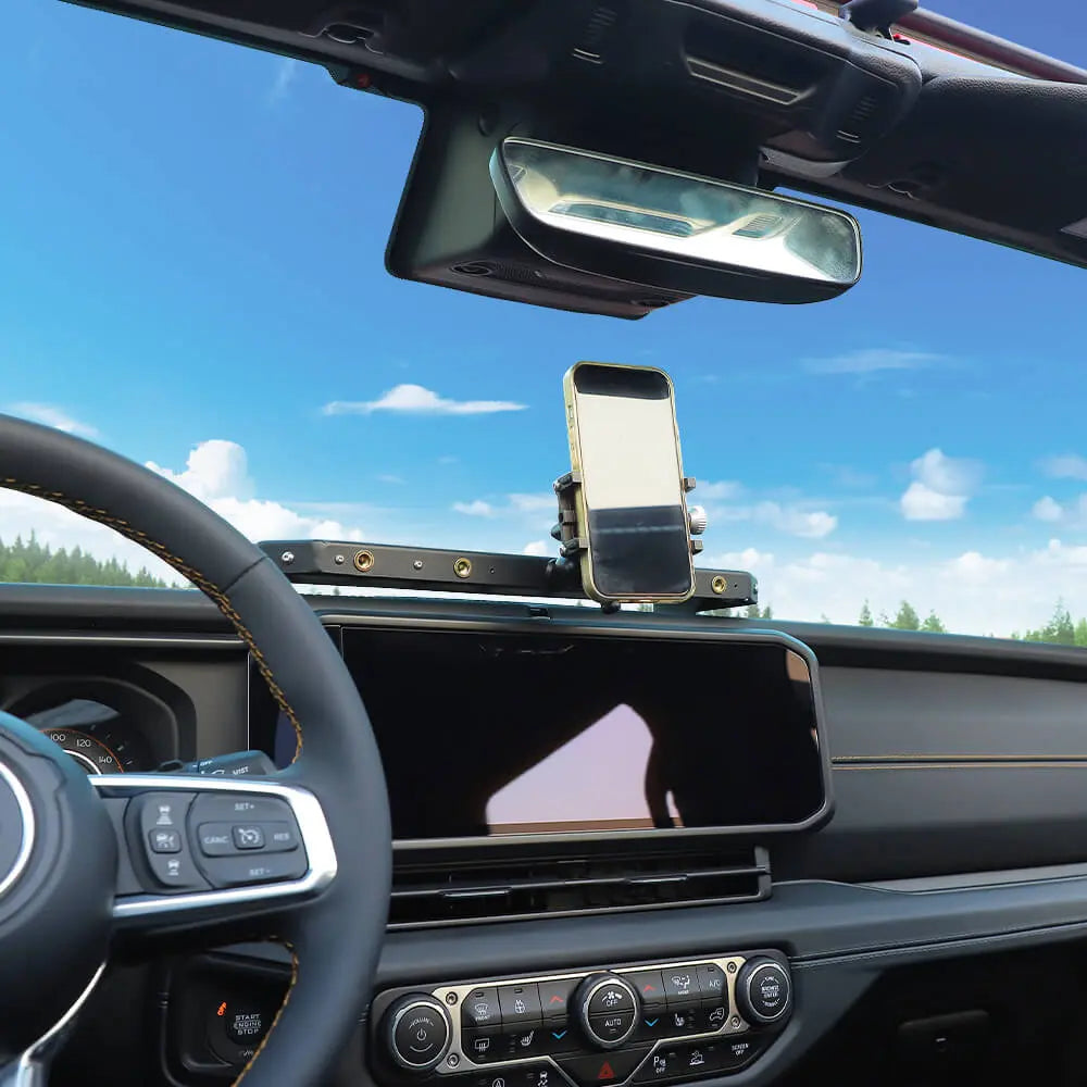 For 2024+ Jeep Wrangler JL & Gladiator JT Metal Center Console Expands Mobile Phone Holder