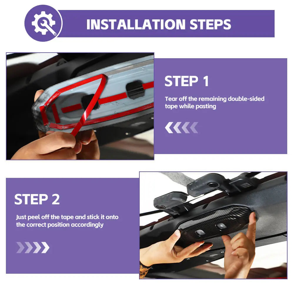 For 2024+ Jeep Wrangler JL & Gladiator JT Roof Middle Reading Light Lamp Panel Trim