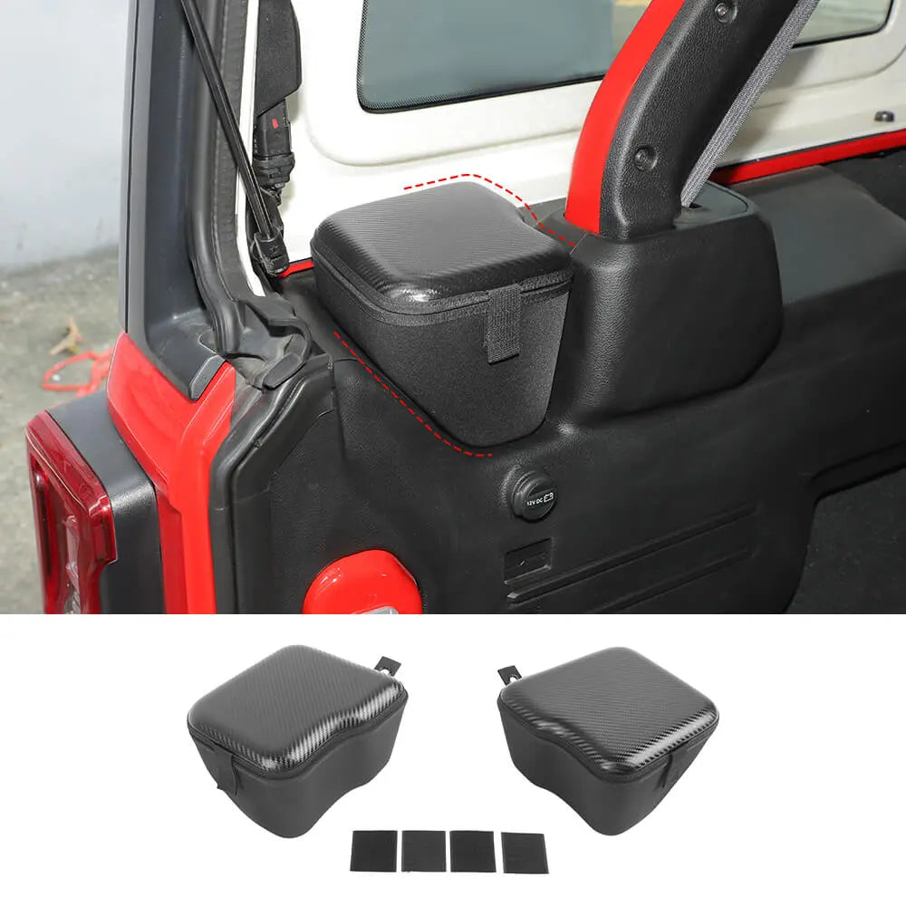 For 2024+ Jeep Wrangler JLU 4 Door Rear Trunk Side Storage Bag Pockets Box (2 pcs)