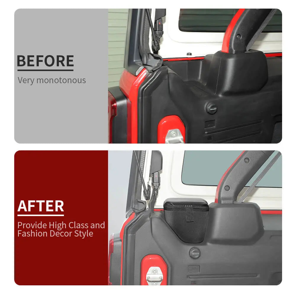 For 2024+ Jeep Wrangler JLU 4 Door Rear Trunk Side Storage Bag Pockets Box (2 pcs)
