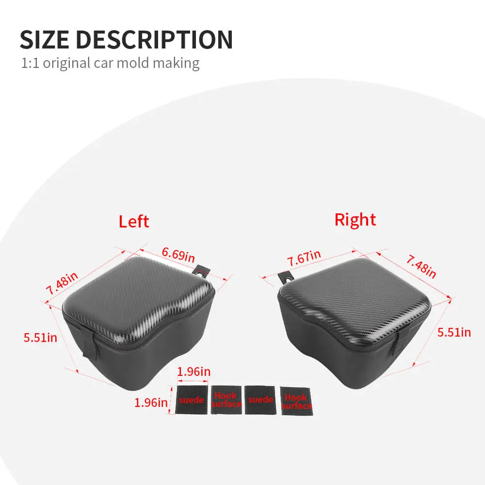 For 2024+ Jeep Wrangler JLU 4 Door Rear Trunk Side Storage Bag Pockets Box (2 pcs)