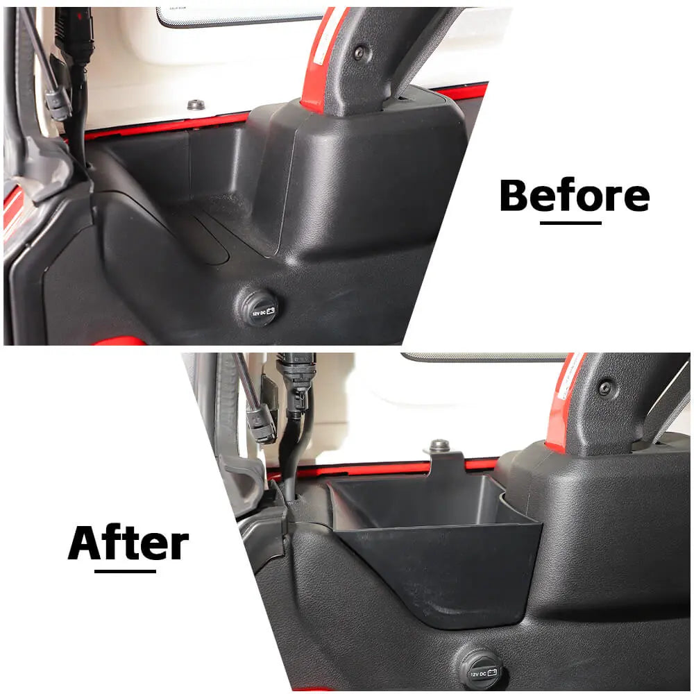 For 2024+ Jeep Wrangler JLU 4Door Rear Cargo Trunk Both Side Storage Box Organizer Tray