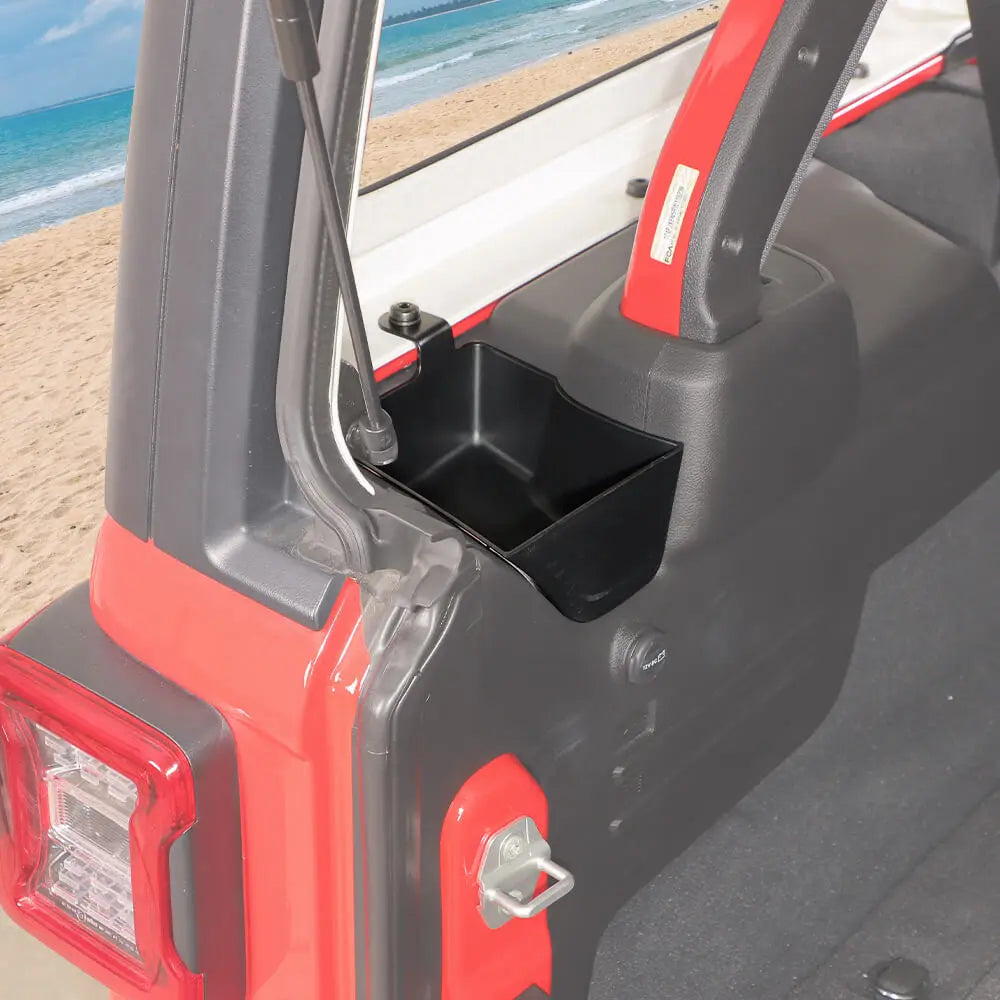 For 2024+ Jeep Wrangler JLU 4Door Rear Cargo Trunk Both Side Storage Box Organizer Tray