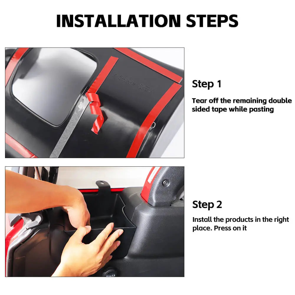For 2024+ Jeep Wrangler JLU 4Door Rear Cargo Trunk Both Side Storage Box Organizer Tray