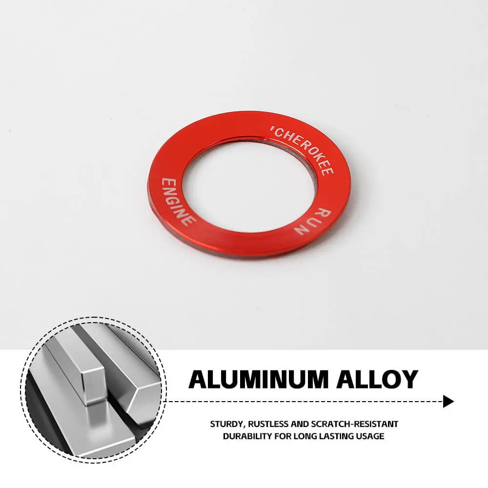 For Jeep 14+ Cherokee/ 2014-2021 Grand Cherokee WK2 Engine Start Stop Button Ring & Cap Cover Trim