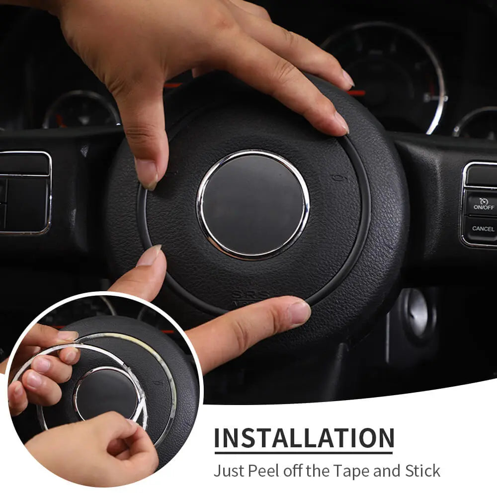 For Jeep 2011-2018 Wrangler JK /2011-2013 Grand Cherokee/2010-2015 Compass/ 2011-2015 Patriot Steering Wheel Center Cover Trim Ring