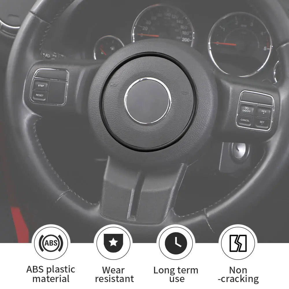 For Jeep 2011-2018 Wrangler JK /2011-2013 Grand Cherokee/2010-2015 Compass/ 2011-2015 Patriot Steering Wheel Center Cover Trim Ring