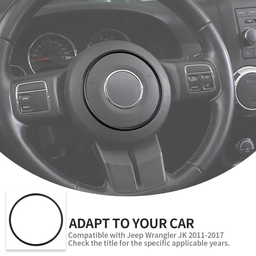 For Jeep 2011-2018 Wrangler JK /2011-2013 Grand Cherokee/2010-2015 Compass/ 2011-2015 Patriot Steering Wheel Center Cover Trim Ring